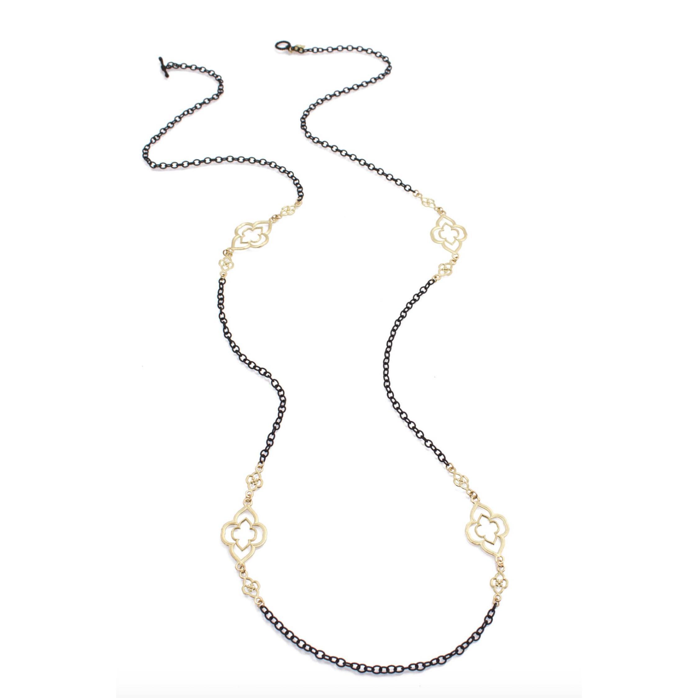 New Armenta Womens Old World Heraldry Scroll Station Cable Chain Necklace In Ye 2374$